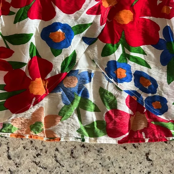 Skies Are Blue Floral Print Women's Skirt - Picture 4 of 7